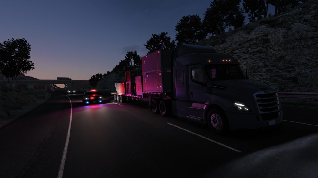 American Truck Simulatorのパトカーとトラック