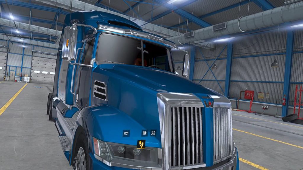VRでのAmerican Truck Simulatorプレイ画面1